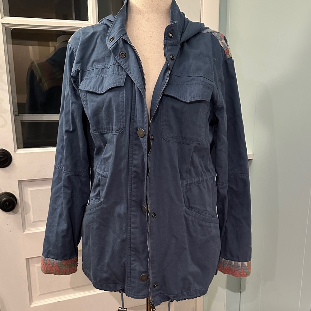 Roxy Blue Sultanis Jacket with Multicolor Pattern